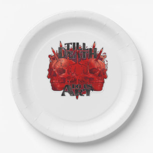Till Death Do Us Part Classic – Skeleton Slogan Paper Plates