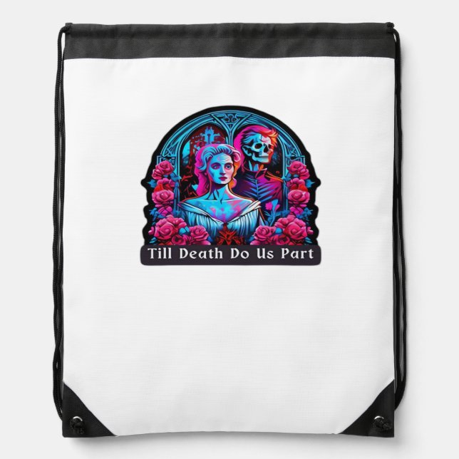 Till Death Do Us Part Classic – Sloth & Soulmate Drawstring Bag (Front)