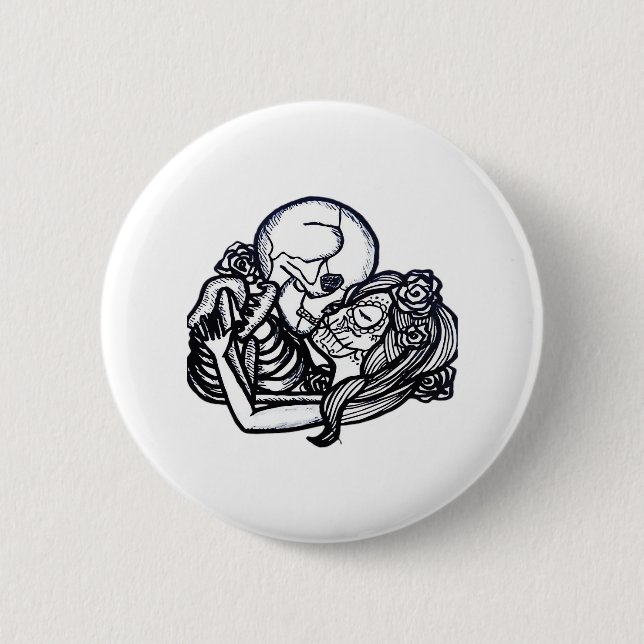 Till Death Do Us Part Classic – Spooky Skeleton Sl Button (Front)