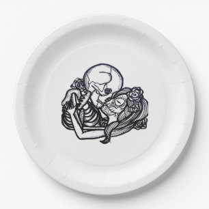 Till Death Do Us Part Classic – Spooky Skeleton Sl Paper Plates