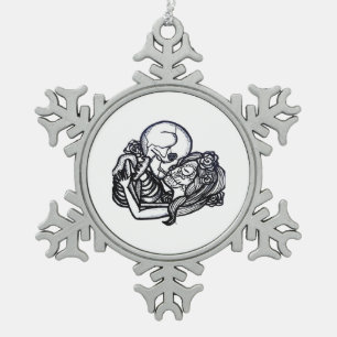 Till Death Do Us Part Classic – Spooky Skeleton Sl Snowflake Pewter Christmas Ornament