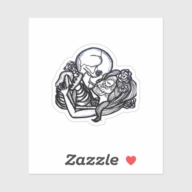 Till Death Do Us Part Classic – Spooky Skeleton Sl Sticker (Sheet)