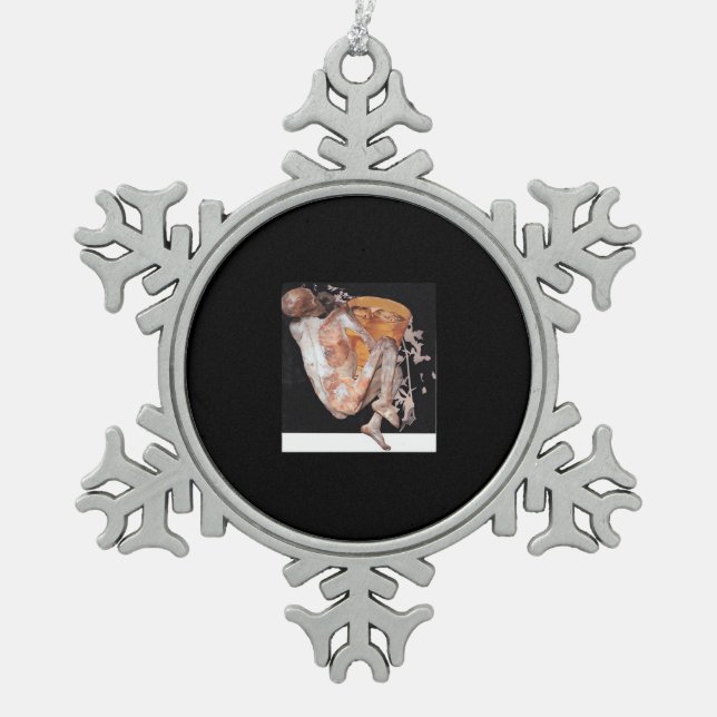 Till Death Do Us Part Classic – Spooky Soulmate Qu Snowflake Pewter Christmas Ornament (Front)