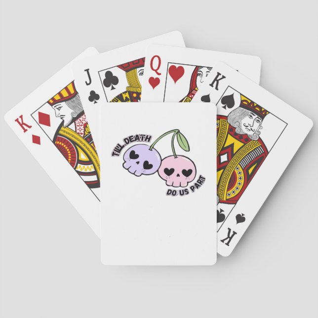 Till Death Do Us Part - Cute Goth Skull Design Cla Poker Cards (Back)