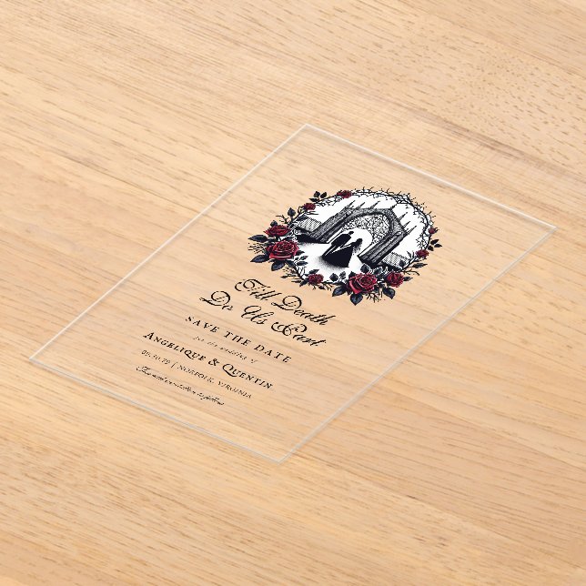 Till Death Do Us Part Elegant Goth Save the Date  (Laydown)