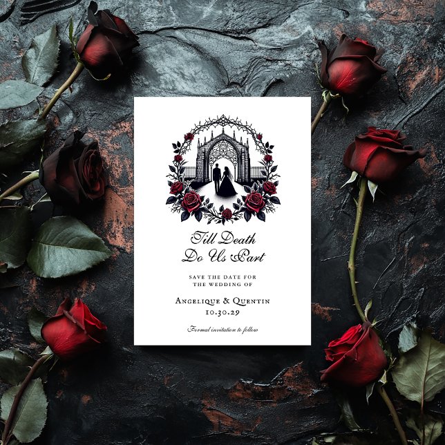Till Death Do Us Part Elegant Goth Save the Date  Invitation (Creator Uploaded)