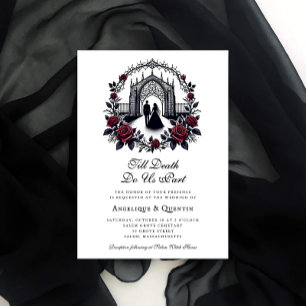 Till Death Do Us Part Elegant Goth  Wedding  Invitation