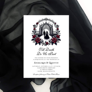 Till Death Do Us Part Elegant Goth Wedding Invitation
