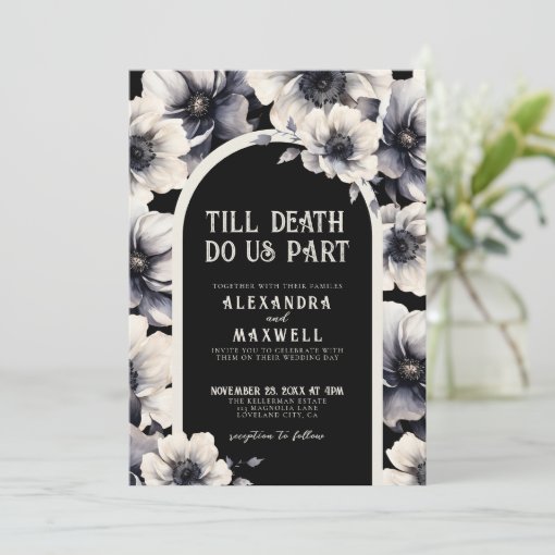 Till Death Do Us Part Floral Wedding Invitation | Zazzle