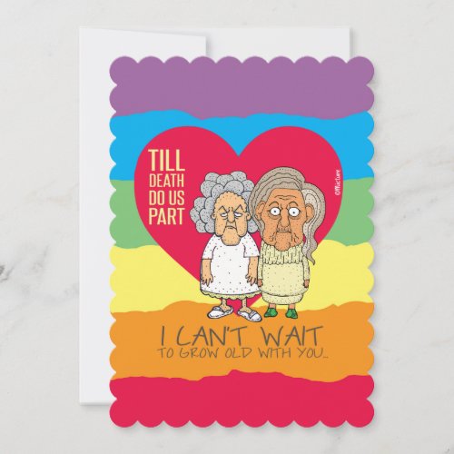 Till death do us part _ funny cartoon LGBT love Card