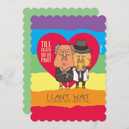 Till death do us part _ funny cartoon LGBT love Card