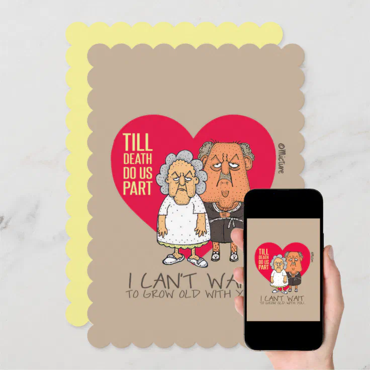 Till death do us part - Funny couple love cartoon Card | Zazzle
