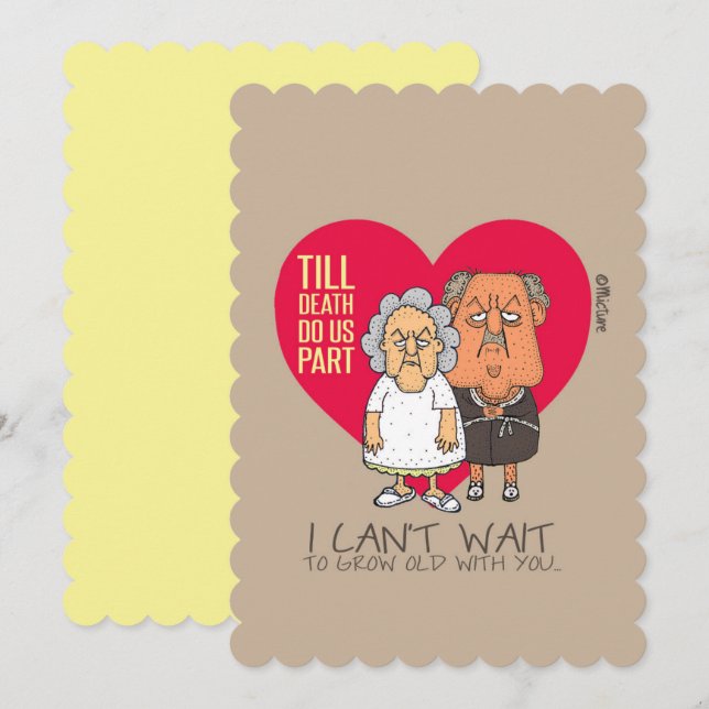 Till death do us part - Funny couple love cartoon Card (Front/Back)