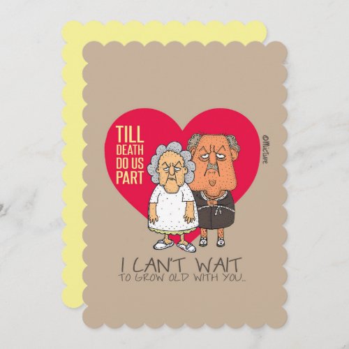 Till death do us part _ Funny couple love cartoon Card