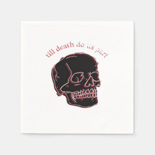 Till Death Do Us Part - Glitch Skull With Funny Te Napkins