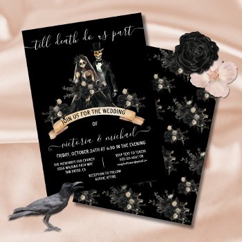 Till Death Do Us Part Goth Corpse Bride & Groom Invitation by McBooboo at Zazzle