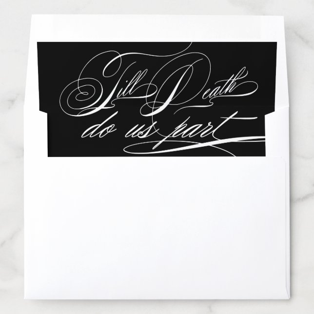 Till Death Do Us Part Goth Glam Wedding Envelope Liner (In Envelope)