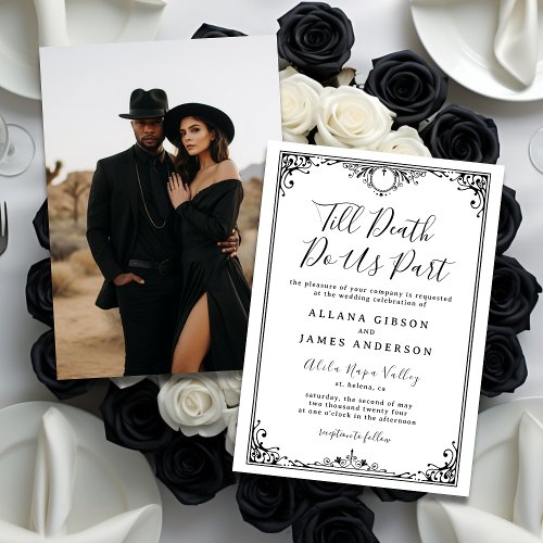 Till Death Do Us Part Goth Glam Wedding Invitation