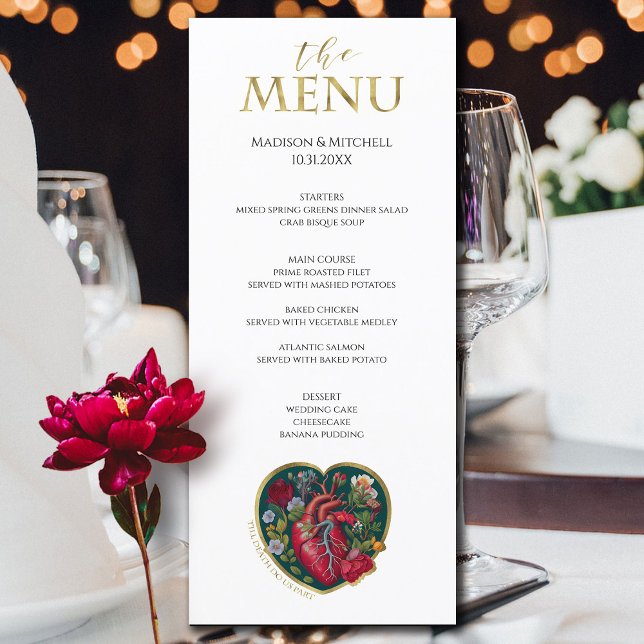 Till Death Do Us Part Goth Heart Halloween Gold Menu (Creator Uploaded)