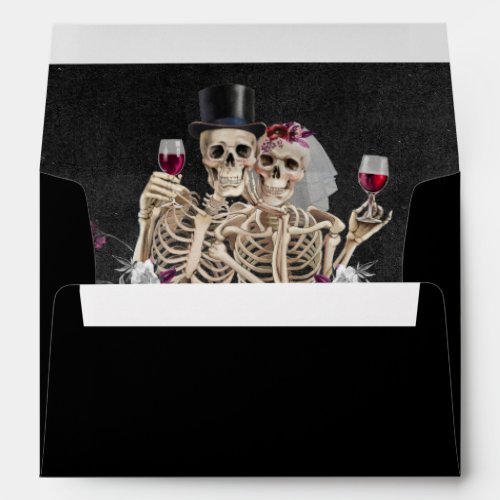 Till death do us Part Goth Skeleton Bride  Groom Envelope