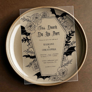 Till Death Do Us Part Gothic Floral Wedding Acrylic Invitations
