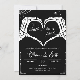 Till Death Do Us Part Gothic Halloween Wedding Invitation