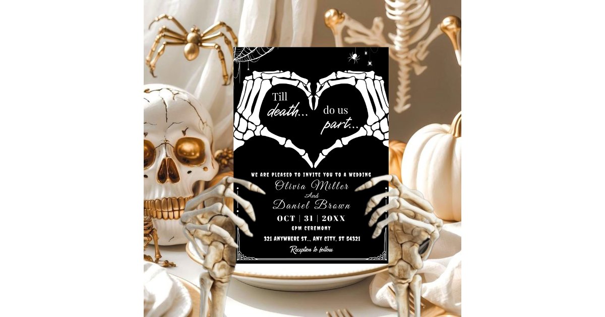 Till Death Do Us Part Gothic Halloween Wedding Invitation | Zazzle