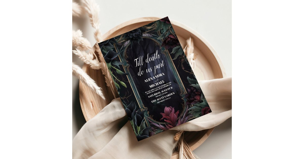 Till death do us part Gothic Halloween Wedding Invitation | Zazzle