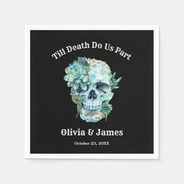 Till Death Do Us Part Gothic Halloween Wedding  Napkins (Front)