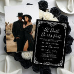 Till Death Do Us Part Gothic Monogram Wedding Invitation<br><div class="desc">Venture into the enigmatic allure of a Gothic Wedding with invitations that echo the timeless vow of 'Till Death Do Us Part.' Our suite of Gothic Wedding Invitations crafts a captivating prelude to your union, where love is enshrined within an indissoluble bond. Adorned in classic Black and White, these invitations...</div>