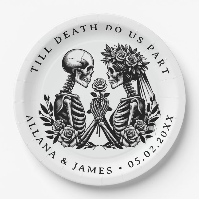Till Death Do Us Part Gothic Paper Plates (Front)