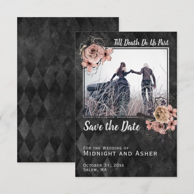 Till Death Do Us Part Gothic Rose Save the Date (Front/Back)