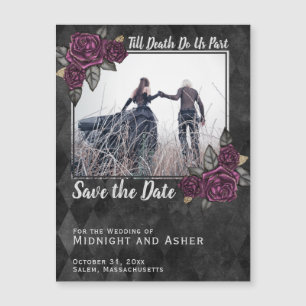 Till Death Do Us Part Gothic Rose Save the Date Magnetic Invitation