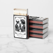 Till Death Do Us Part Gothic Skeleton Wedding Matchboxes