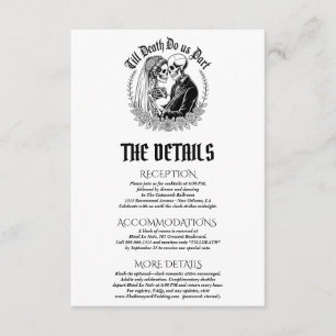 Till Death Do Us Part Gothic Skeletons Wedding Enclosure Card