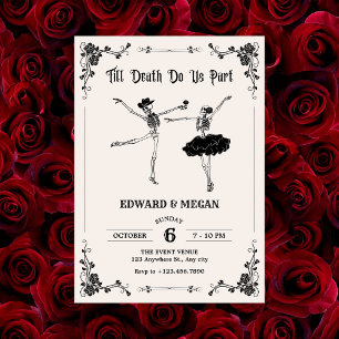 Till death do us part gothic skull wedding invitation