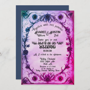 Till Death Do Us Part Gothic Style Wedding Invitation