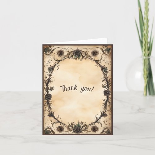 Till Death Do Us Part Gothic Style Wedding Thank You Card