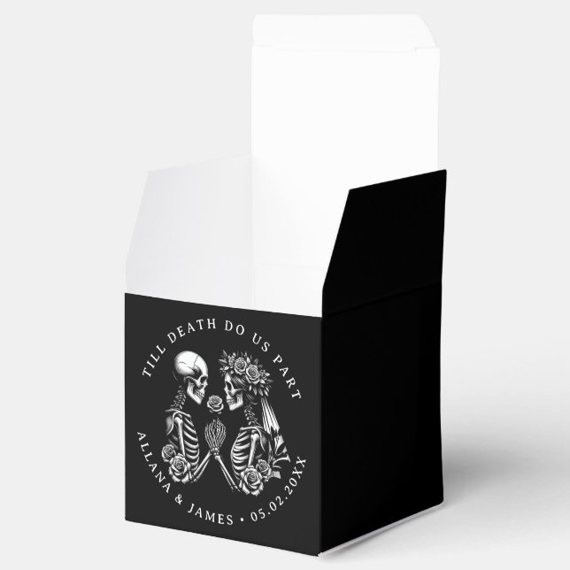 Till Death Do Us Part Gothic Wedding Favor Boxes (Opened)