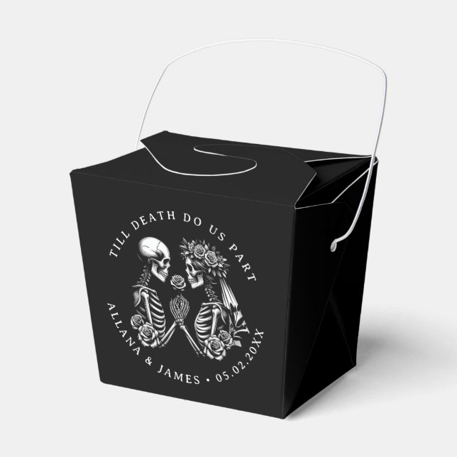 Till Death Do Us Part Gothic Wedding Favor Boxes (Front Side)