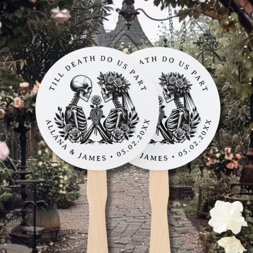 Till Death Do Us Part Gothic Wedding Hand Fan