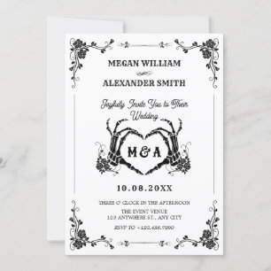 Till death do us part gothic wedding invitation