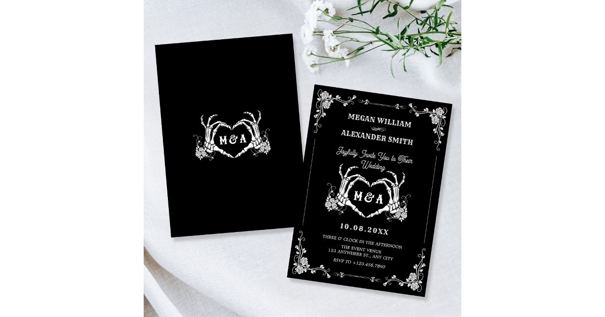 Till death do us part gothic wedding invitation | Zazzle