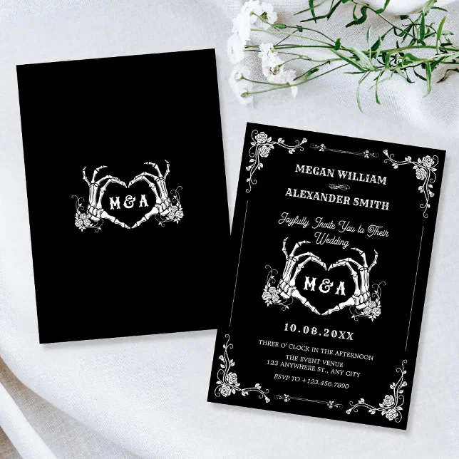 Till death do us part gothic wedding invitation | Zazzle