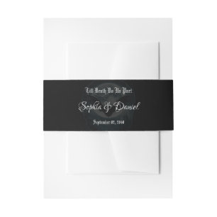 Till Death Do Us Part Gothic Wedding Invitation Belly Band