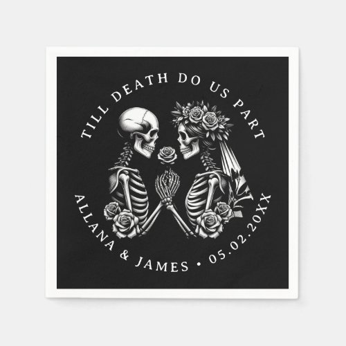Till Death Do Us Part Gothic Wedding Napkins
