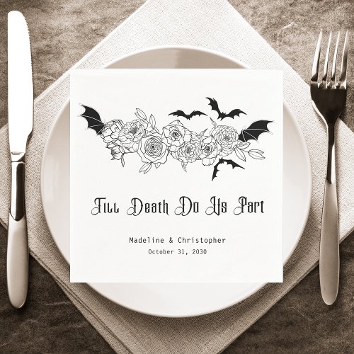 Till Death Do Us Part Gothic Wedding Napkins