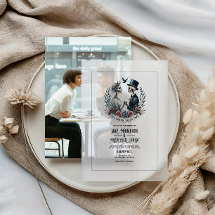 "Till Death Do Us Part" Gothic Wedding Photo Vellum Invitations
