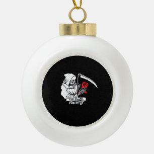Till Death Do Us Part – Grim Reaper Love Ceramic Ball Christmas Ornament