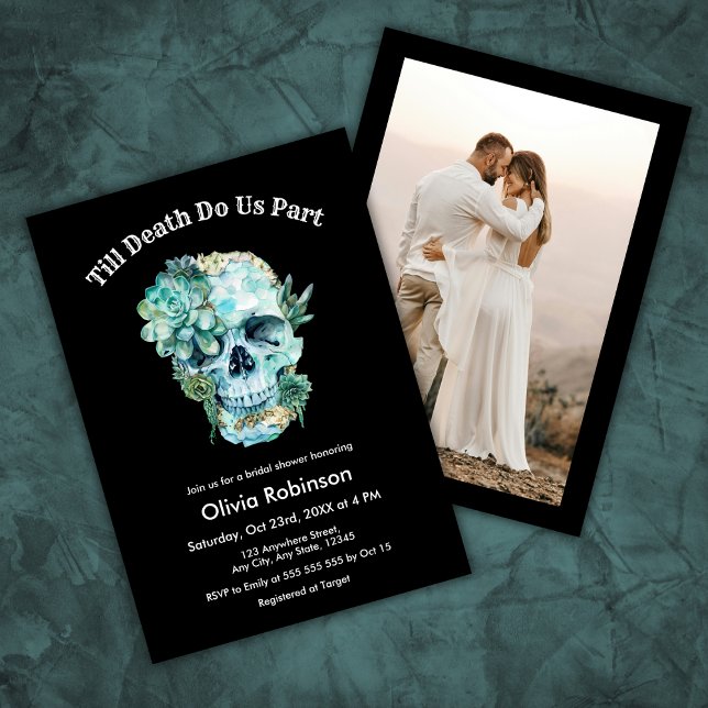 Till Death Do Us Part Halloween Bridal Shower Invitation (Till Death Do Us Part Photo Halloween Bridal Shower Invitation )